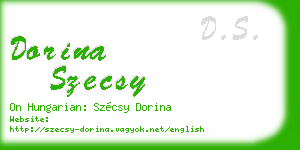 dorina szecsy business card