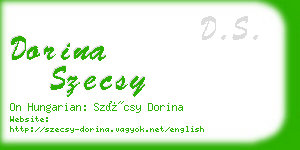 dorina szecsy business card